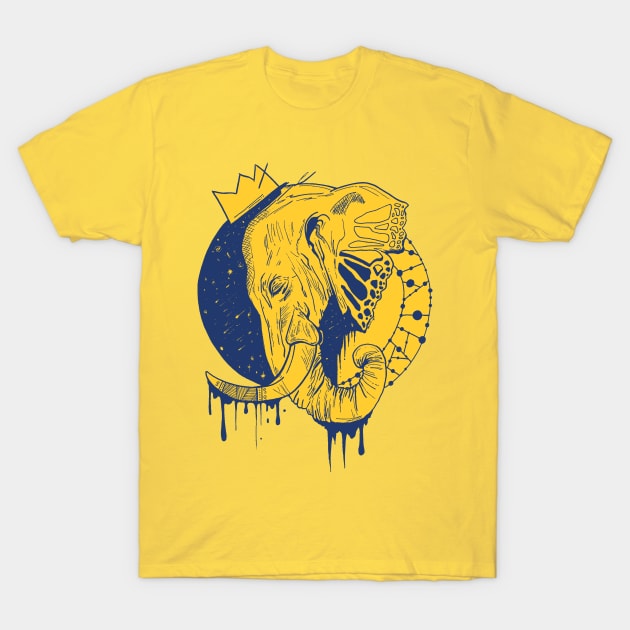 Navy Gold Royal Elephant T-Shirt by kenallouis